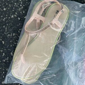 Elegant Pink Sandals with Rhinestone Detailing